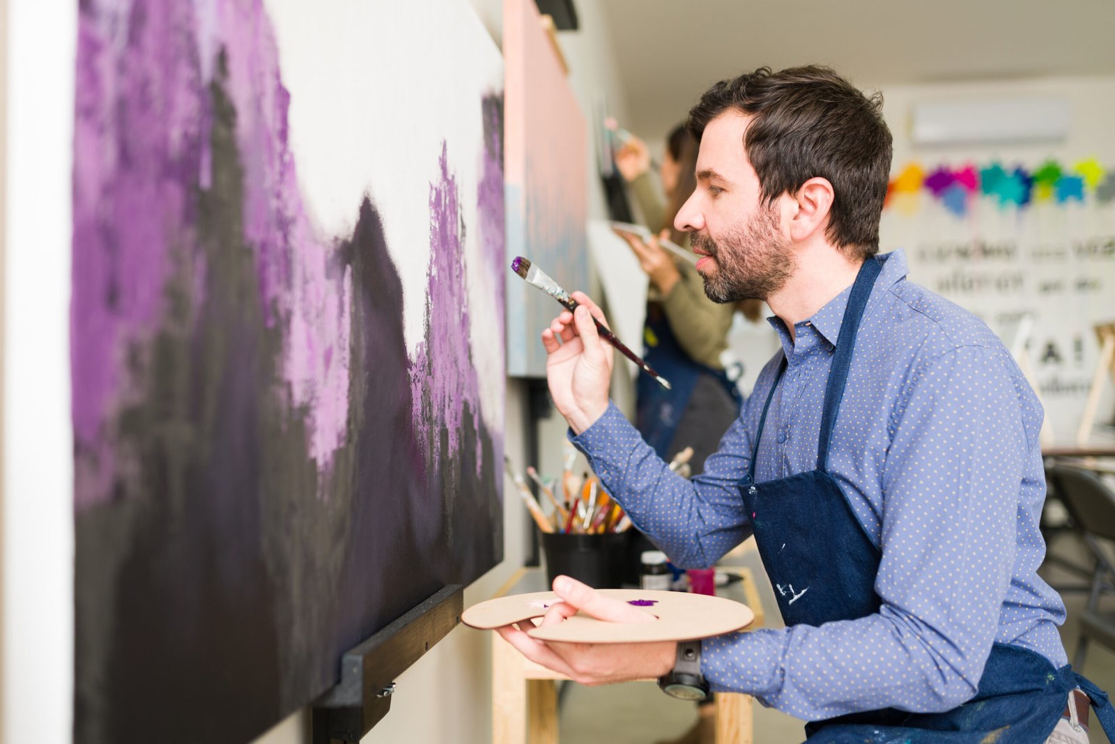 profile of a handsome man taking a painting class 2026 01 08 08 18 14 utc scaled